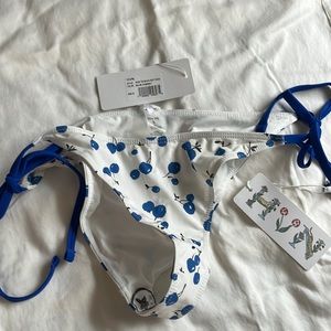 HVN side tie swim bottom.Size Small. BLUE CHERRY DESIGN. XS top in closet